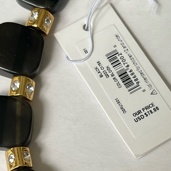 Kate Spade Colorblock Black Grey Bold polished Necklace - Picture 5 of 9